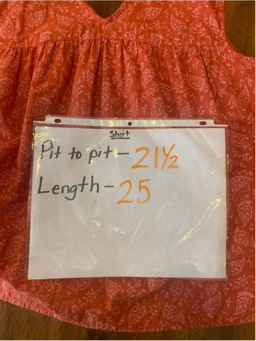 Ana top Large Tall Rust Orange